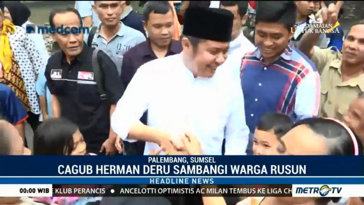 Hari Keempat Kampanye, Cagub Sumsel Herman Deru Sambangi Warga Rusun