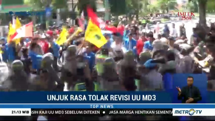 Demo Tolak UU MD3 di Jombang Berujung Ricuh