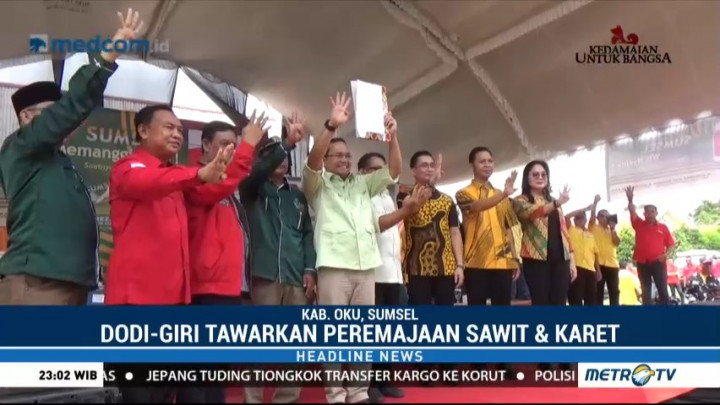 Kampanye di Oku Timur, Dodi-Giri Janji Perbaiki Jalan Provinsi di Sumsel