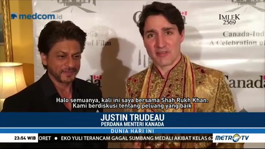 Bertemu Shah Rukh Khan, Justin Trudeau Bahas Kolaborasi Film Kanada