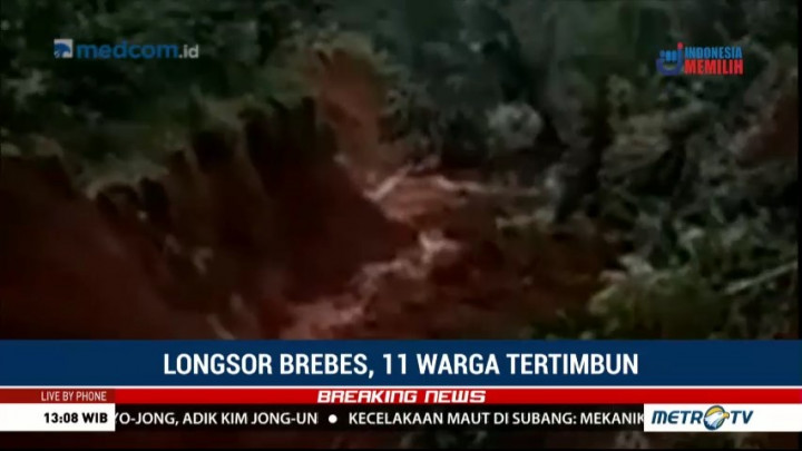 Detik-detik Longsor di Desa Pasir Panjang Brebes