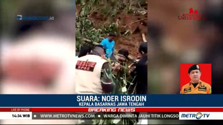 Basarnas Kesulitan Menuju Lokasi Longsor Brebes