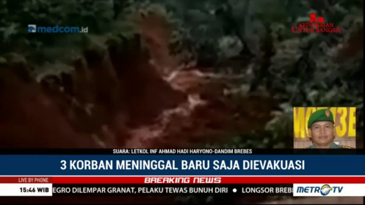 Empat Hektare Sawah Tertimbun Longsor Brebes