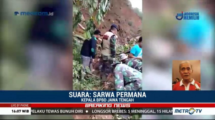 Korban Hilang Longsor Brebes Bertambah Jadi 18 Orang