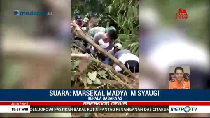 Basarnas: Akses Menuju Lokasi Longsor Brebes Sulit Dilalui Alat Berat