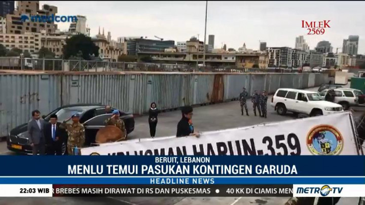 Menlu Retno Temui Kontingen Garuda di Lebanon