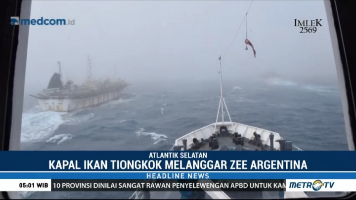 Kapal Patroli Argentina Kejar Kapal Pencuri Ikan Asal Tiongkok