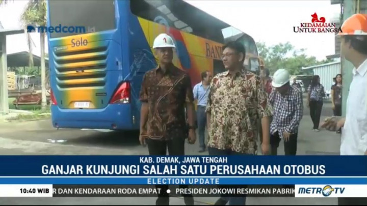 Ganjar Pranowo Kunjungi Garasi Perusahaan Otobus di Demak