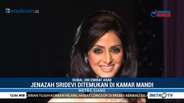 Bintang Bollywood Sridevi Ditemukan Meninggal di Kamar Mandi