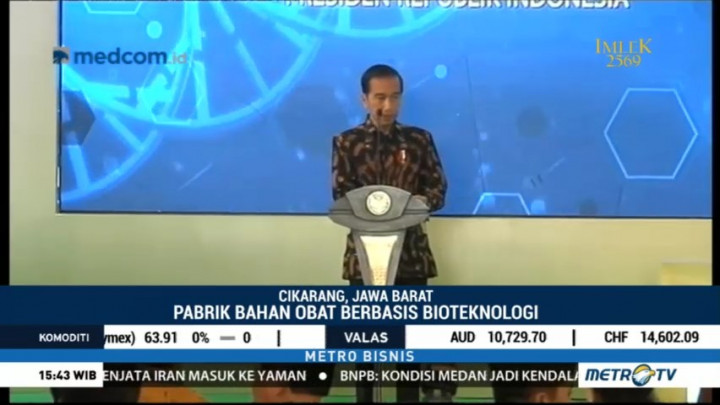 Jokowi Resmikan Pembangunan Pabrik Bahan Baku Obat di Bekasi
