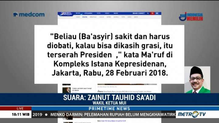 Usulan MUI Soal Grasi Perlu Persetujuan Pihak Baasyir