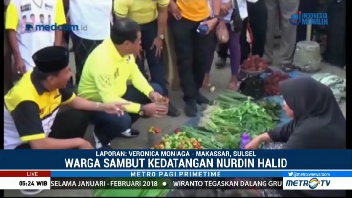 Nurdin Halid Blusukan ke Pasar Bajoe