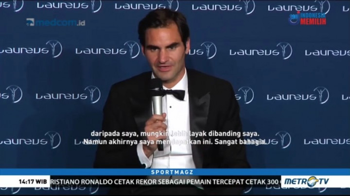 Roger Federer Sabet Dua Penghargaan di Laureus Award 2018
