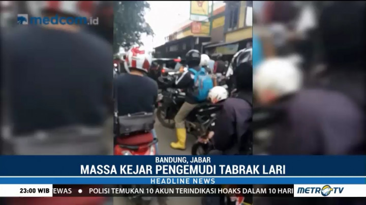 Video Amatir Pelaku Tabrak Lari di Bandung Dihadang Massa