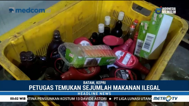 Petugas Gabungan Gerebek Gudang Makanan Impor Ilegal di Batam