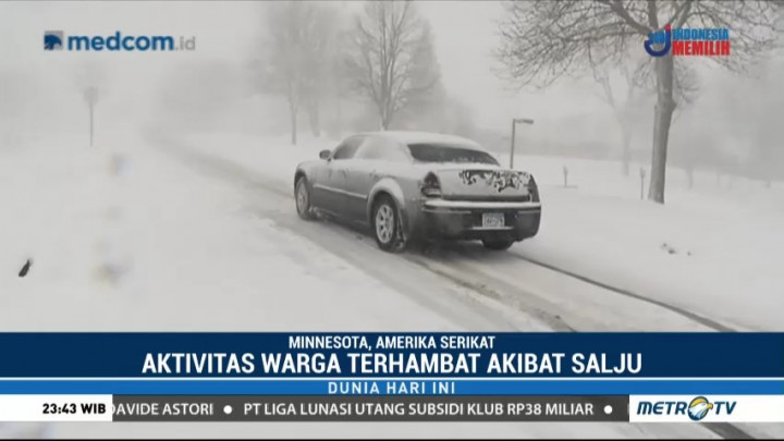 Badai Salju Ganggu Lalu Lintas di Minnesota