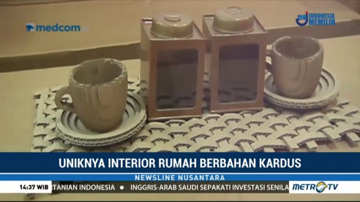 Interior Rumah dari Bahan Kardus