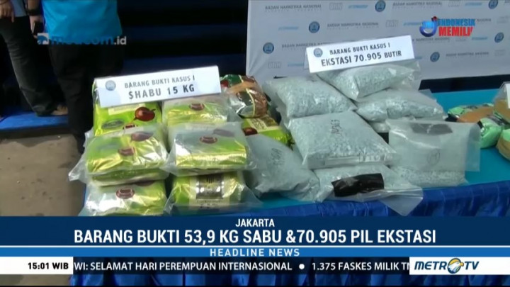 BNN Amankan 70 Ribu Butir Ekstasi dari 6 Kasus