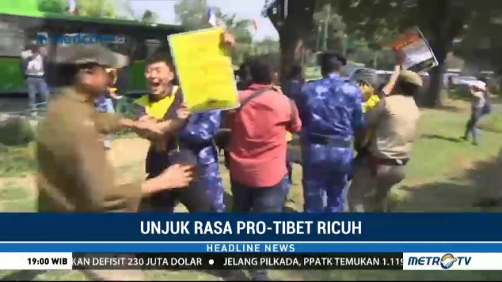 Unjuk Rasa Massa Pro-Tibet di India Ricuh