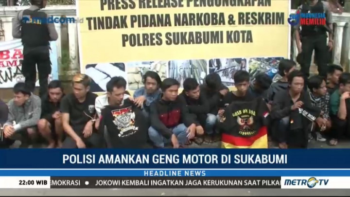 Polres Sukabumi Kota Tangkap Anggota Geng Motor dan Pelaku Kejahatan Jalanan