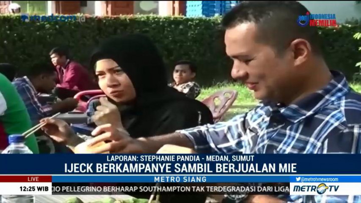 Ijeck Berjualan Mi Saat Kampanye di Medan