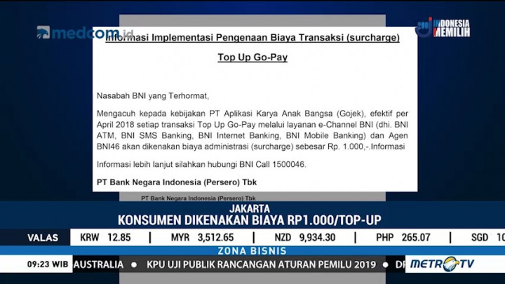 Top Up Go-Pay di Mandiri dan BNI Bakal Kena Biaya