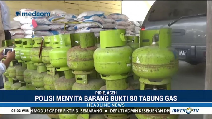 Polres Pidie Gerebek Kios Penimbun Tabung Elpiji 3 Kg