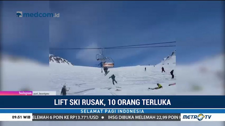 Lift Ski Tiba-tiba Rusak, Sejumlah Penumpang Terlempar