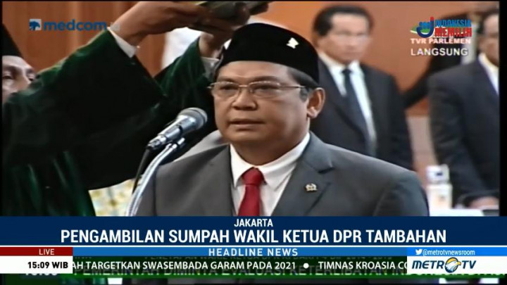 Utut Adianto Dilantik Sebagai Wakil Ketua DPR dari PDIP
