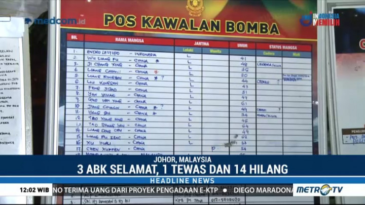 Kapal Tambang Pasir Terbalik di Malaysia, 14 Hilang