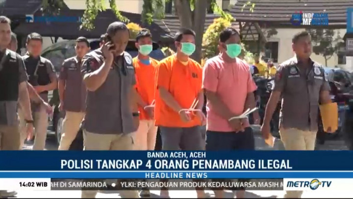 Polda Aceh Tangkap 4 Penambang Emas Ilegal