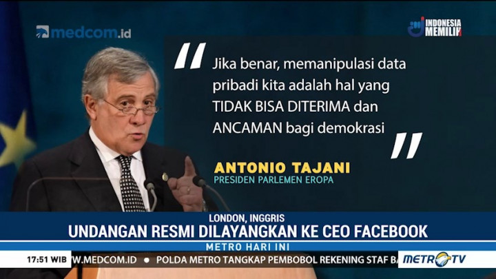 Parlemen Eropa Panggil Mark Zuckerberg Terkait Skandal Cambridge Analytica