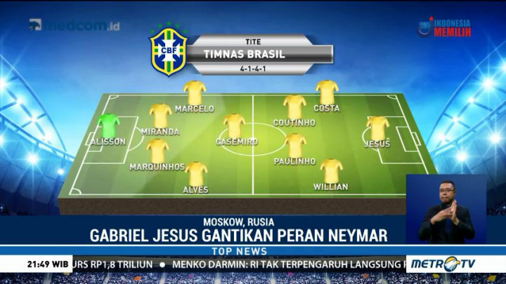 Preview Rusia vs Brasil: Ujian Berat Tuan Rumah
