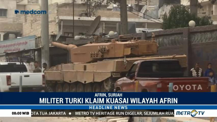 Militer Turki Klaim Kuasai Kota Afrin