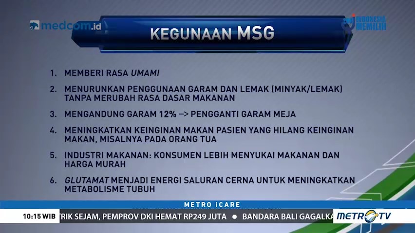 Enam Kegunaan MSG yang Jarang Diketahui