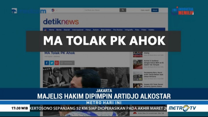 Mahkamah Agung Tolak PK Ahok