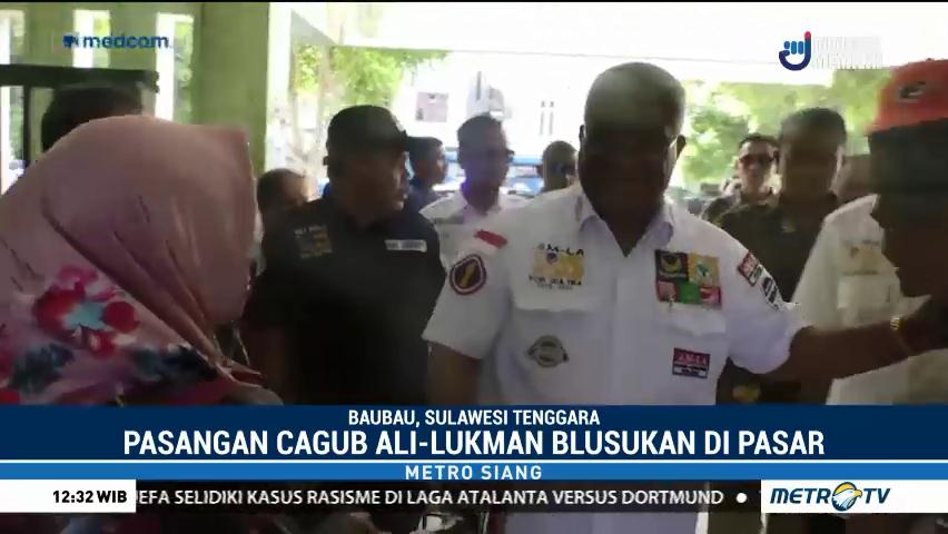 Pasangan Cagub Ali-Lukman Sapa Pedagang Pasar Wameo Baubau