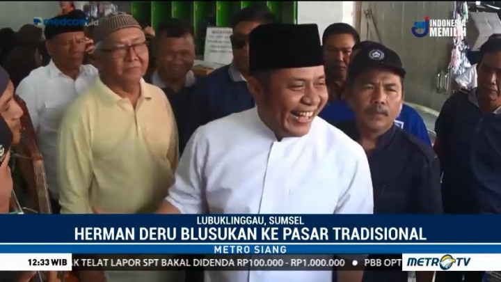 Cagub Herman Deru Blusukan di Pasar Inpres