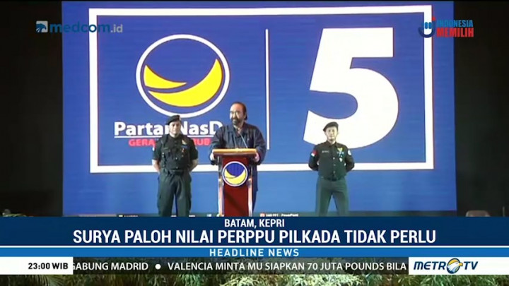 Surya Paloh Menilai Pemerintah Tak Perlu Terbitkan Perppu Pilkada