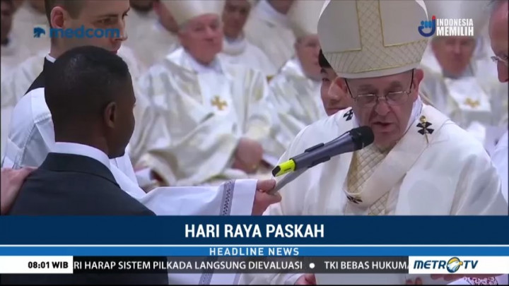 Pelaksanaan Malam Paskah di Vatikan Dipimpin Paus Fransiskus