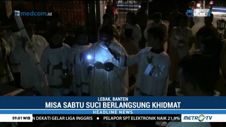 Misa Malam Paskah di Lebak Berlangsung Khidmat