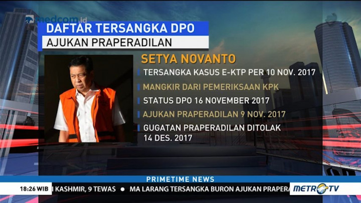 Daftar Tersangka DPO yang Ajukan Praperadilan
