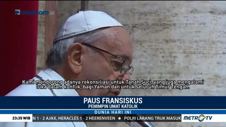 Paus Fransiskus Dorong Perdamaian di Timur Tengah
