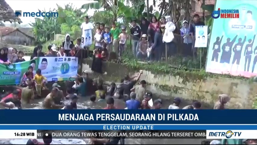 Jaga Persaudaraan di Pilkada, Warga Kuningan Gelar Lomba Tangkap Ikan