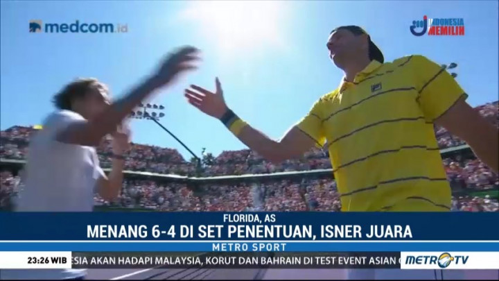 Taklukkan Zverev, John Isner Juara Miami Terbuka