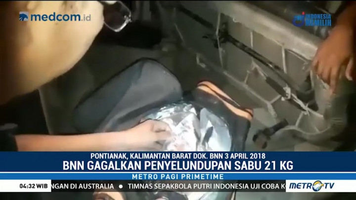 BNN Gagalkan Penyelundupan 21 Kg Sabu di Pontianak