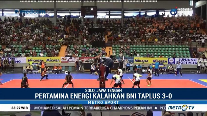 Jakarta Pertamina Energi Menang 3-0 atas Jakarta BNI Taplus