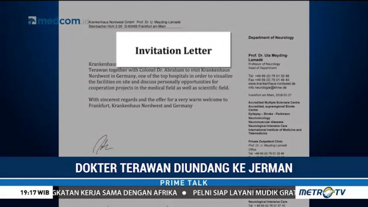 Dokter Terawan Diundang Rumah Sakit di Jerman