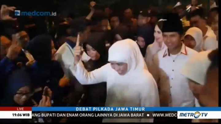 Dua Pasangan Cagub Jatim Tiba di Lokasi Debat