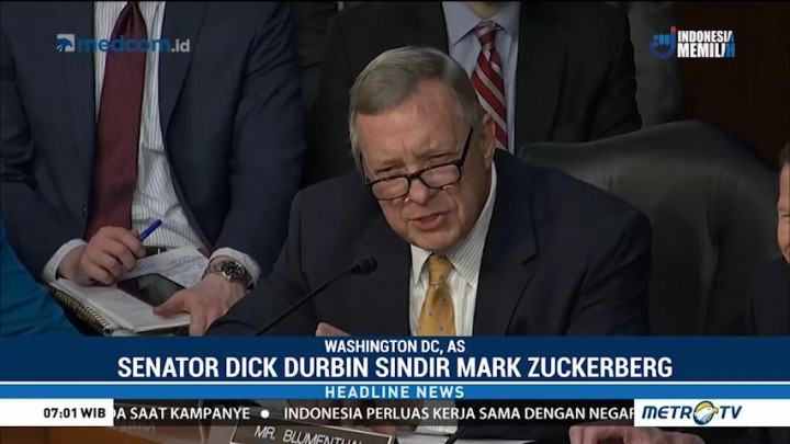 Senator Dick Durbin Beri Pertanyaan Sindiran ke Zuckerberg